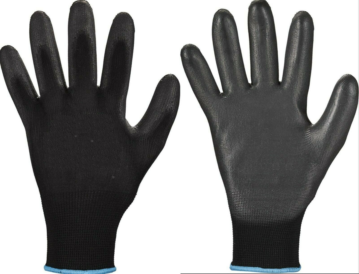 Arbeitshandschuhe-Mechanikerhandschuhe-Montagehandschuhe-Garten-PU-schwarz-front-back-artmas