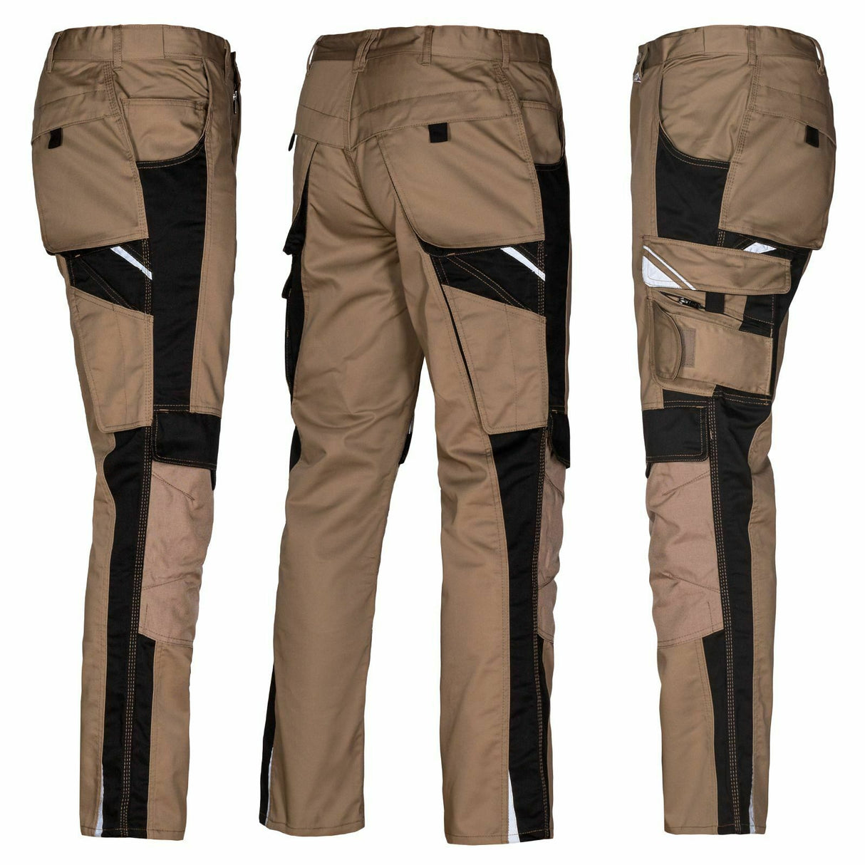 Arbeitshose-Berufshose-Bundhose-Arbeitskleidung-Bestwork-khaki-collage-pka