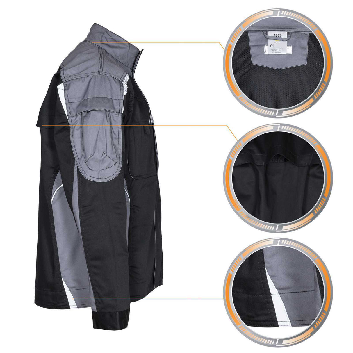Arbeitsjacke-Berufskleidung-Schutzkleidung-Bestwork-schwarz-grau-details-2-pka