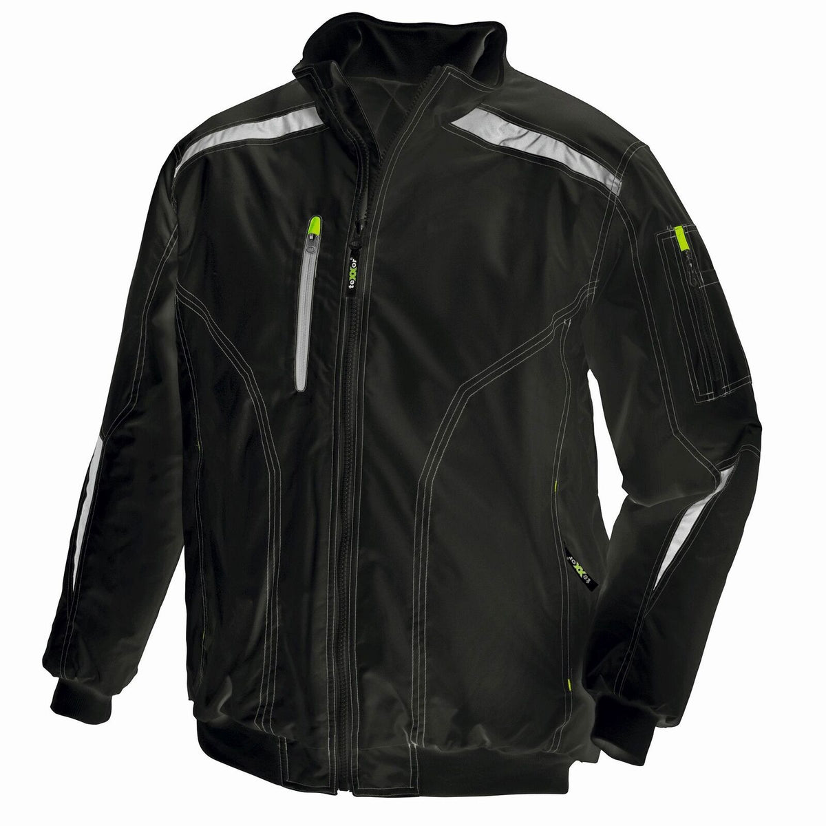 Arbeitsjacke-TEXXOR-Winterjacke-Wasserdicht-Regenjacke-schwarz-front-artmas