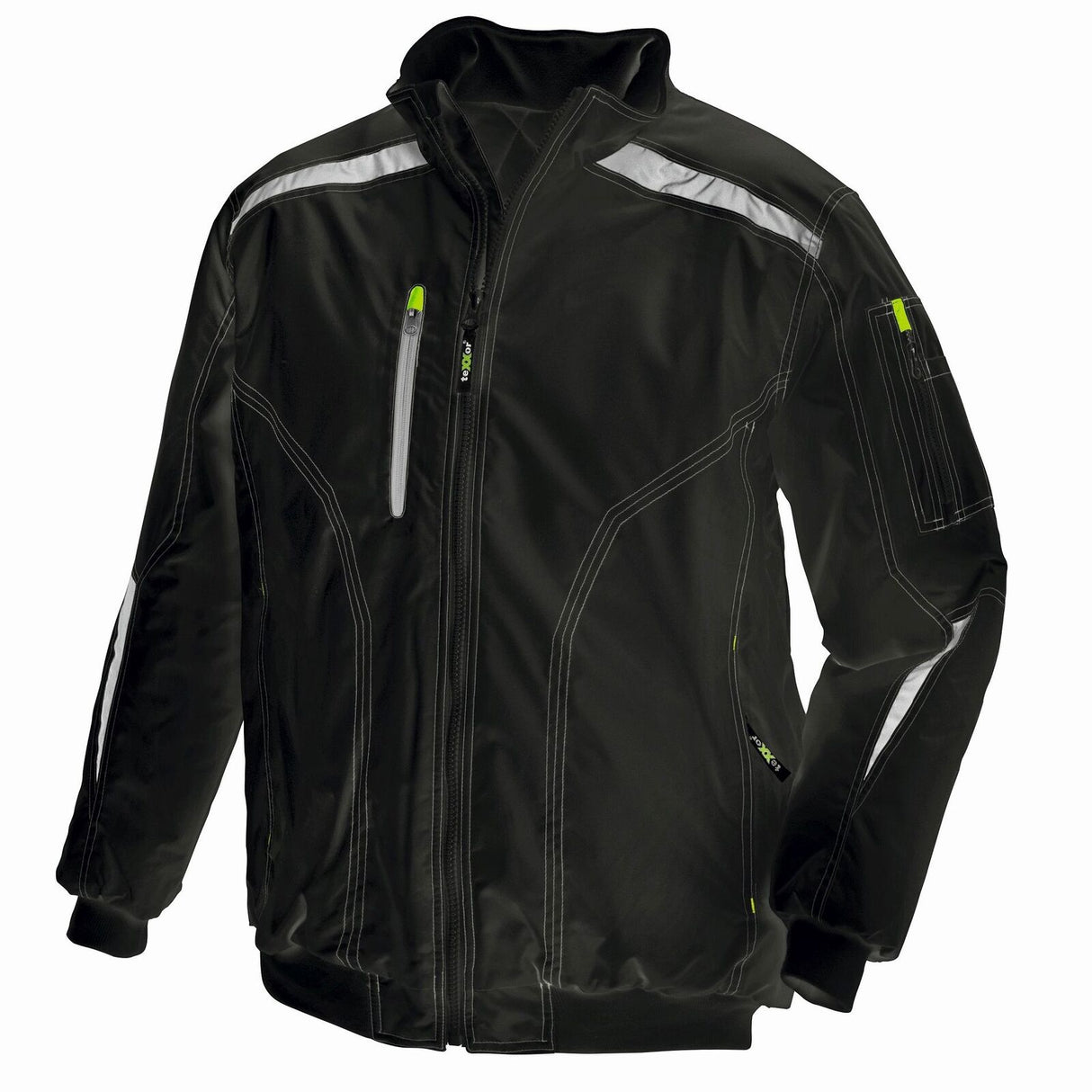 Arbeitsjacke-TEXXOR-Winterjacke-Wasserdicht-Regenjacke-schwarz-front-artmas
