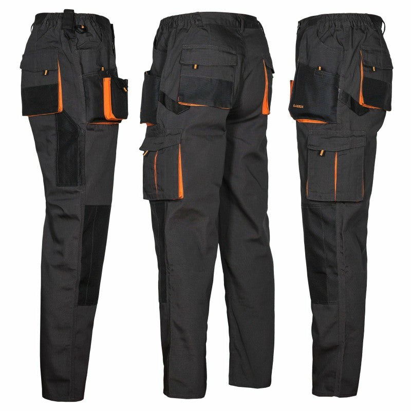 Arbeitskleidung-Classic-Arbeitshose-schwarz-orange