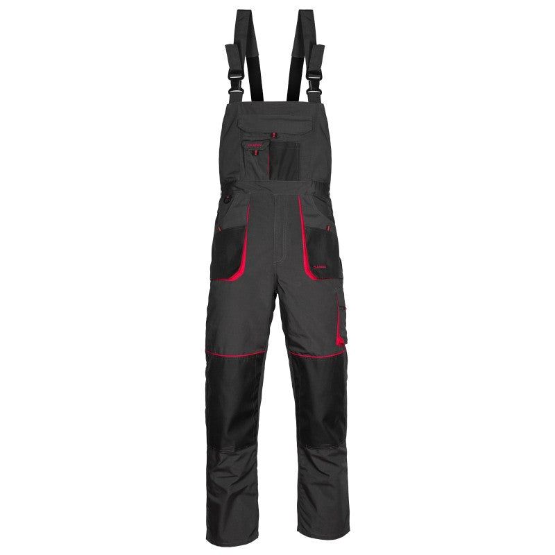Arbeitskleidung-Classic-Arbeitslatzhose-Berufskleidung-schwarz-rot-front-artmas