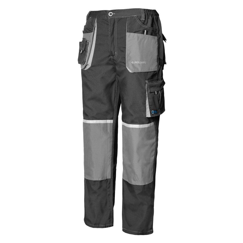 Arbeitskleidung-Euroclassic-Arbeitshose-grau-schwarz-reflex-front-orig