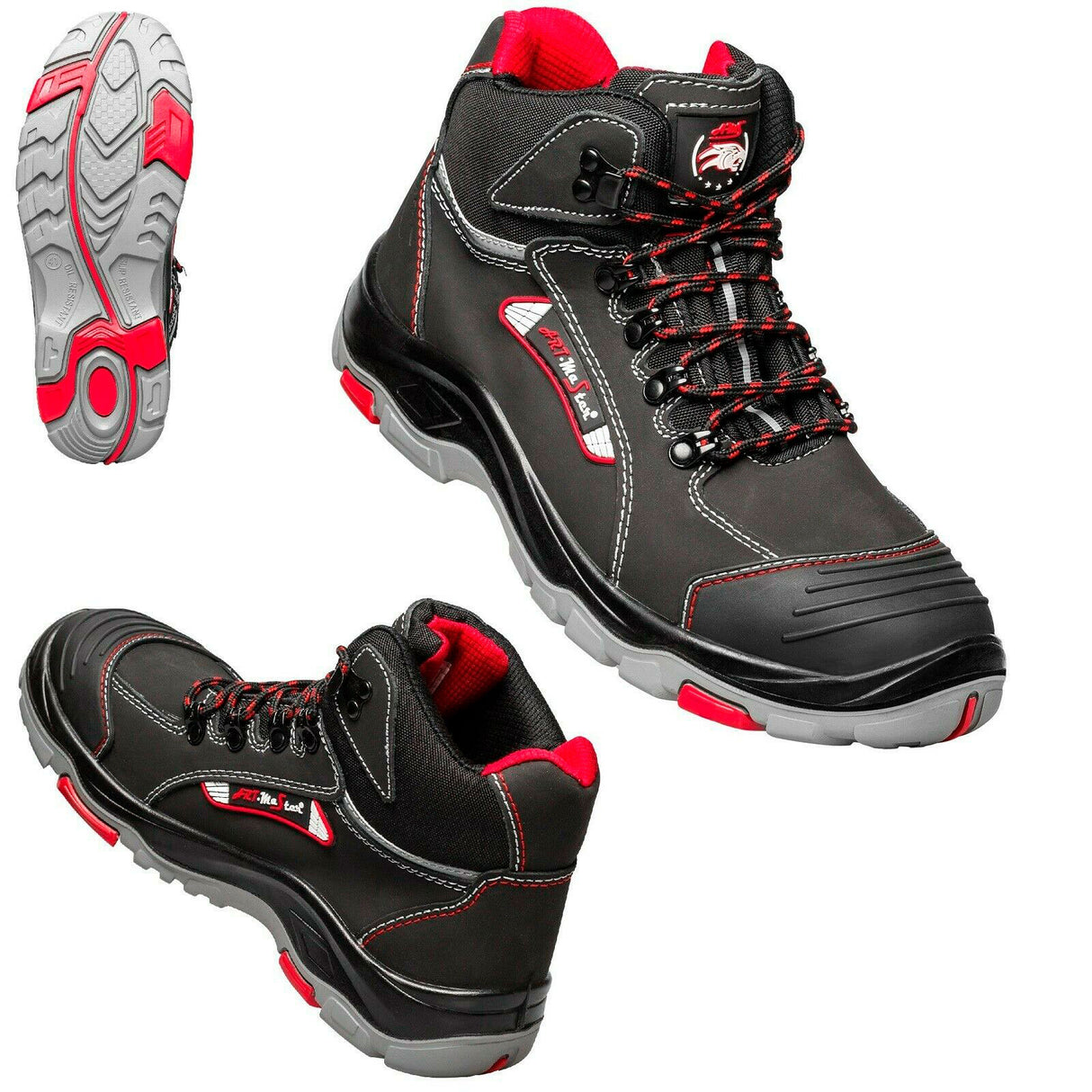 Arbeitsschuhe-Stiefel-Sicherheitsschuhe-S3-schwarz-rot-BTNred-Artmas-