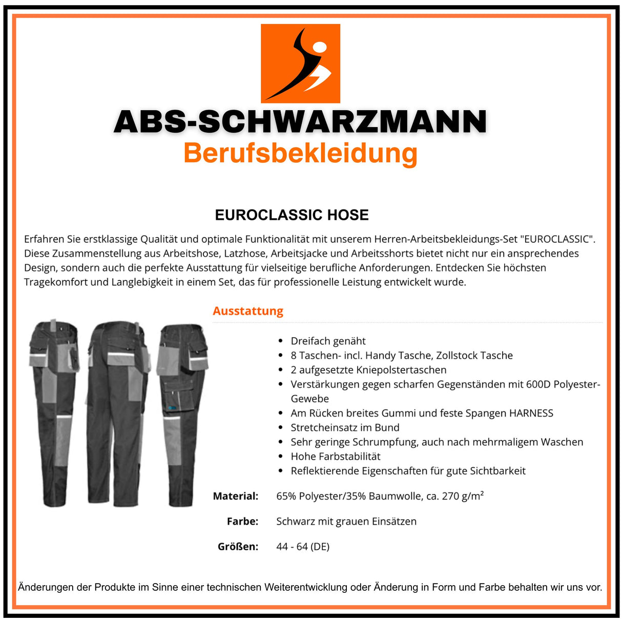 Beschreibungen_Euroclassic_Hose