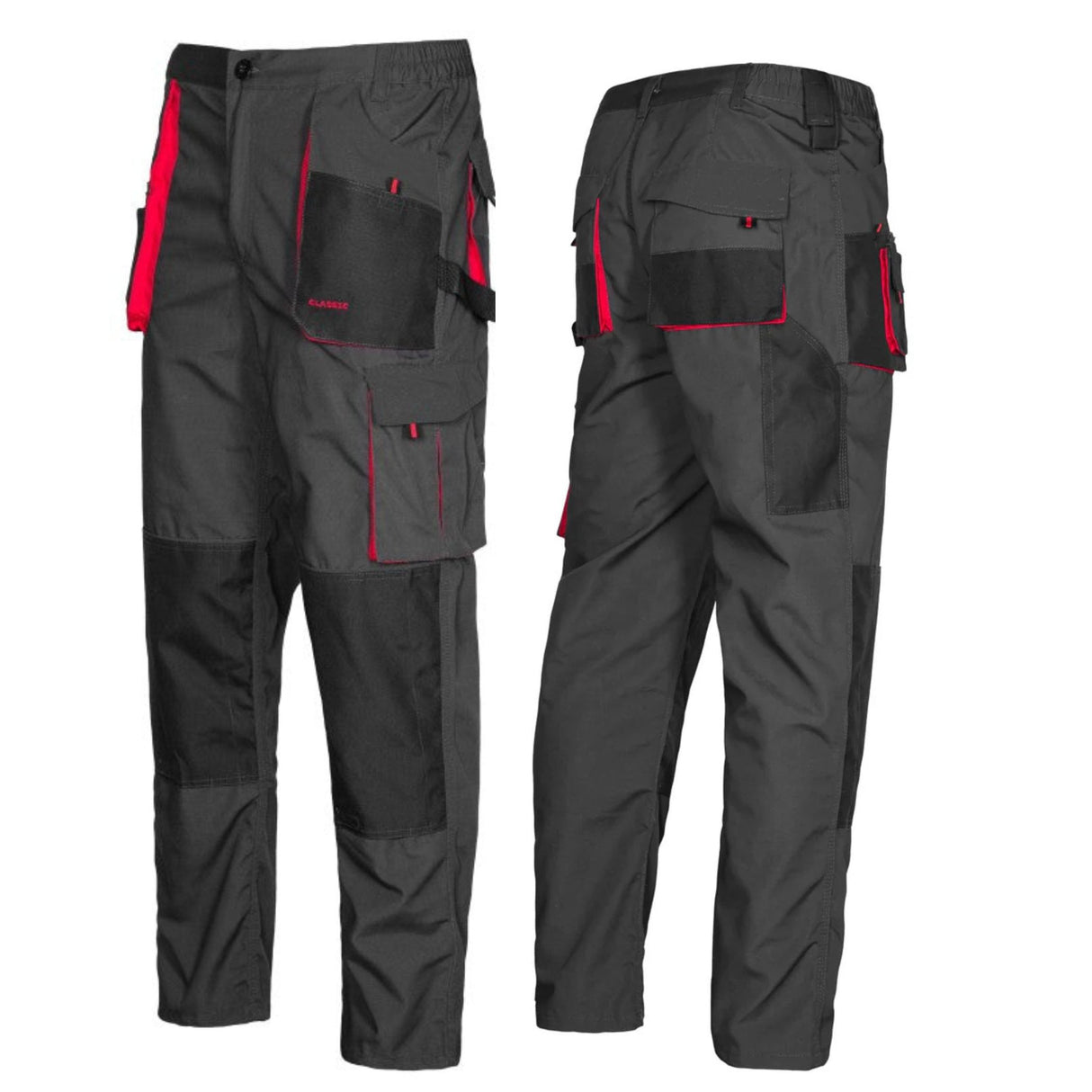 Arbeitskleidung-Classic-Arbeitshose-schwarz-rot-overview-artmas