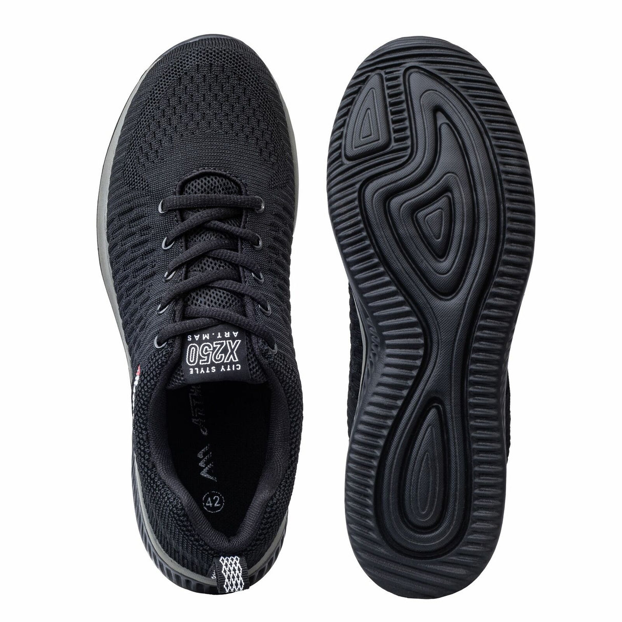 Sneaker-Sportschuhe-Laufschuhe-Turnschuhe-Freizeitschuhe-schwarz-grau-top-bottom-artmas