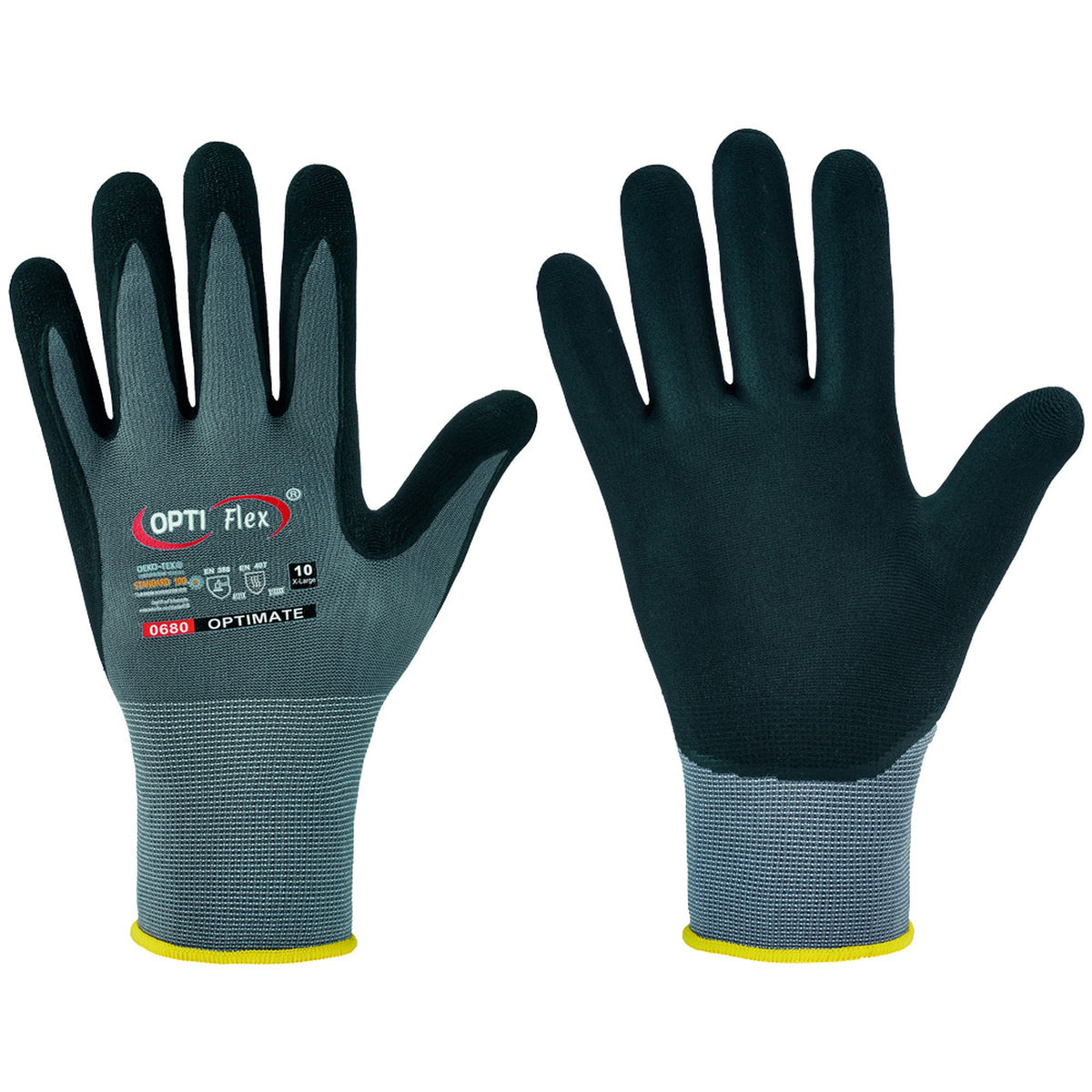 1-24 Paar OPTI FLEX grau Nitril-Handschuhe