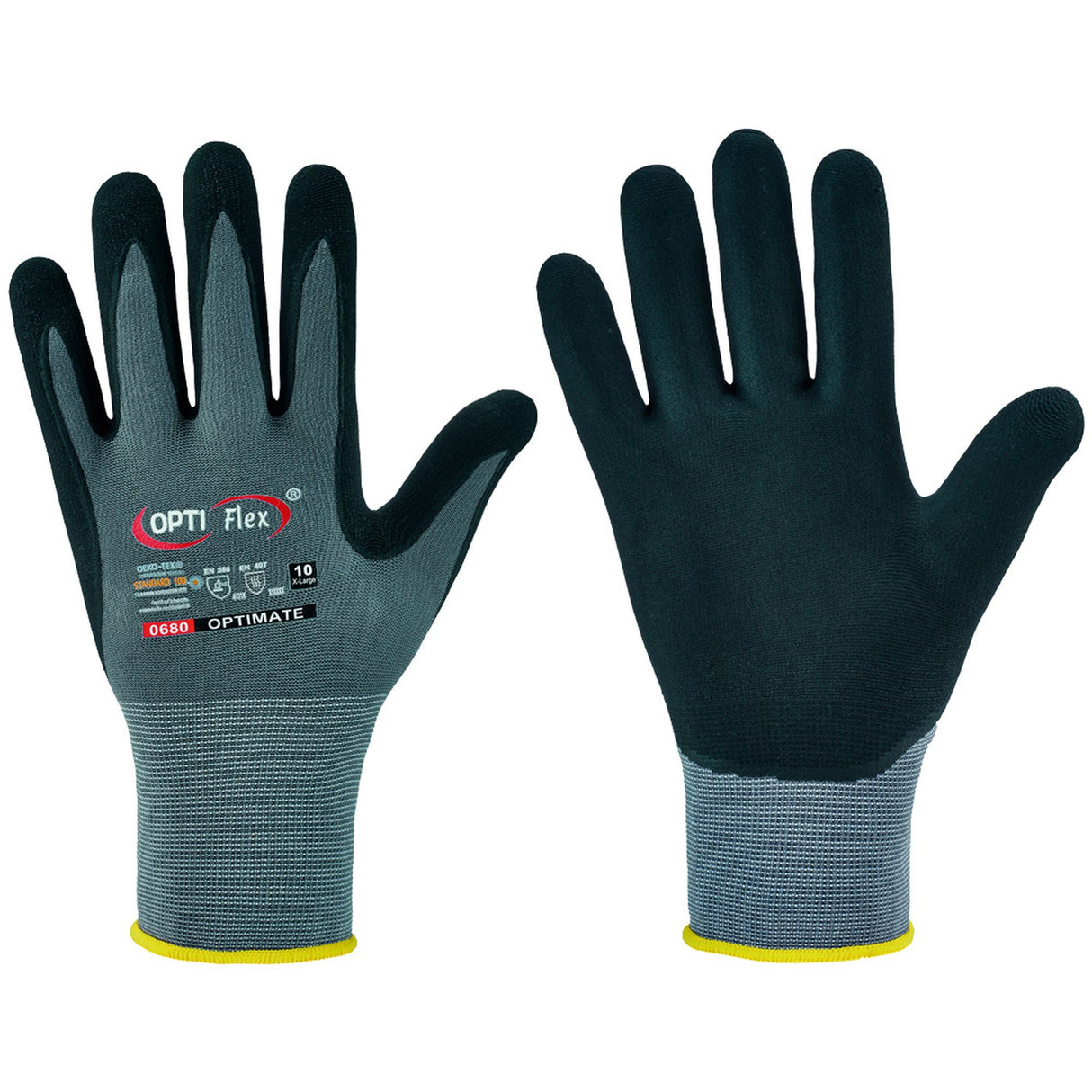 1-24 Paar OPTI FLEX grau Nitril-Handschuhe