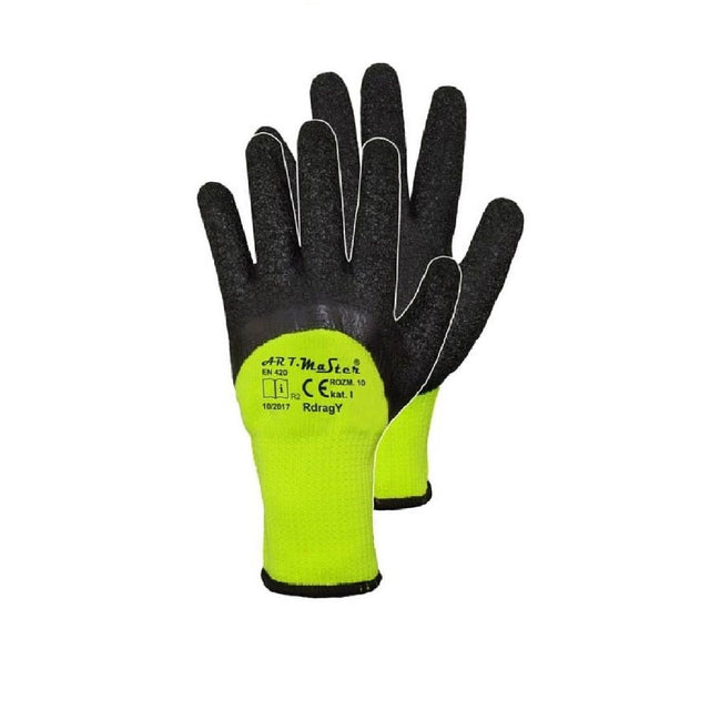 Arbeitshandschuhe-Rdrag-Winterhandschuhe-Latex-Thermo-gefuettert-gelb