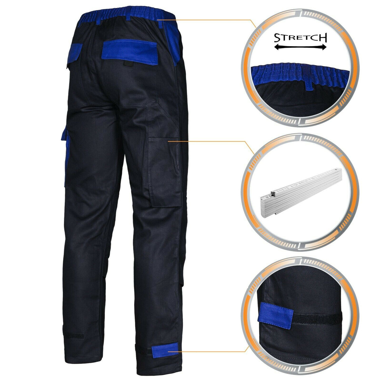 Arbeitshose-Bundhose-Hose-Berufsbekleidung-Profi-blau-details-2-portwest