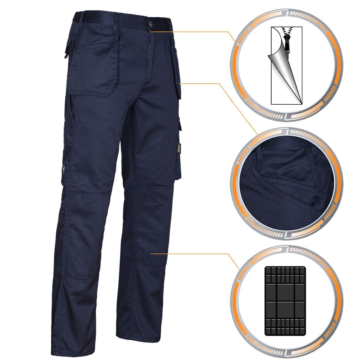 Arbeitshose-Cargohose-Arbeitskleidung-KS15-marine-blau-details-2-portwest