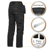 Arbeitshose-Hose-Holstertaschen-T602-Berufskleidung-Schutzkleidung-schwarz-details-portwest