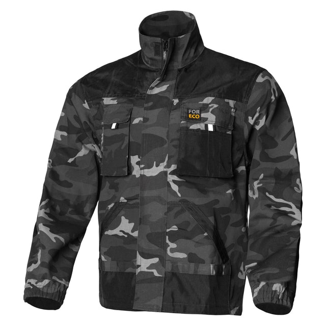 Arbeitsjacke-Berufskleidung-Schutzkleidung-Bestwork-schwarz-grau-camouflage-overview-raw-pol