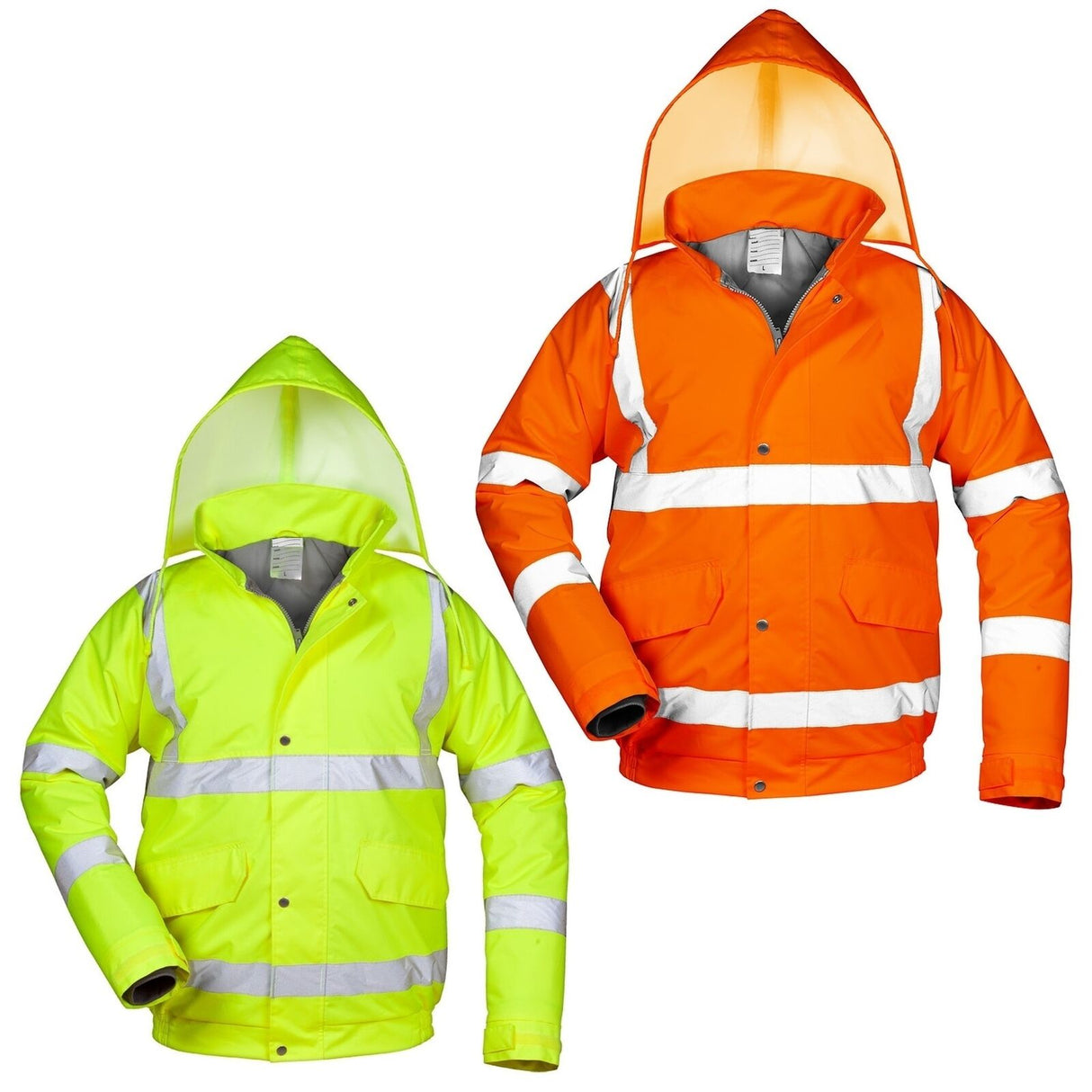 Arbeitsjacke-Warnschutzjacke-Warnjacke-Regenjacke-gelb-orange-overview-uneek