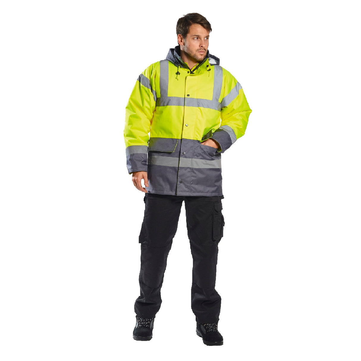 Arbeitsjacke-Warnschutzjacke-Warnjacke-Winterjacke-Parka-Regenjacke-gelb-marine-model-3-portwest