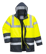 Arbeitsjacke-Warnschutzjacke-Warnjacke-Winterjacke-Parka-Regenjacke-gelb-marine-overview-portwest