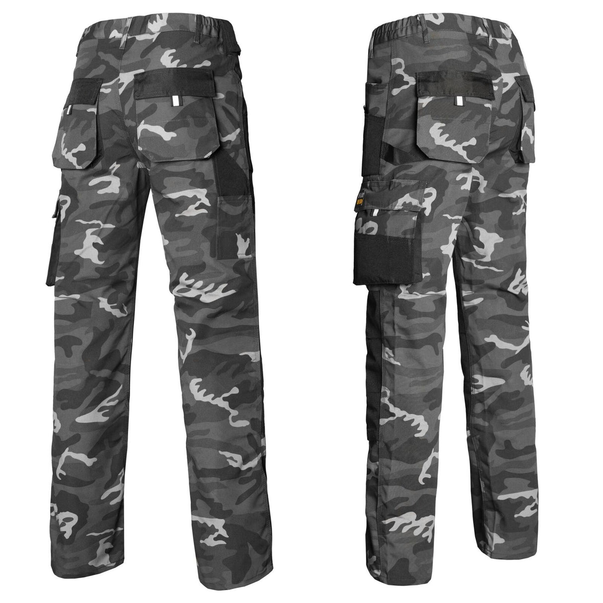 Arbeitskleidung-Arbeitshose-Bundhose-Foreco-grau-schwarz-camouflage-back-raw-pol