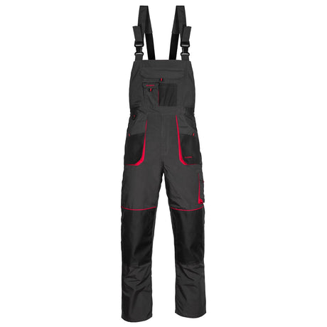 Arbeitskleidung-Classic-Arbeitslatzhose-Berufskleidung-schwarz-rot-front-artmas