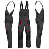 Arbeitskleidung-Classic-Arbeitslatzhose-Berufskleidung-schwarz-rot-overview-artmas
