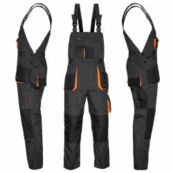 Arbeitskleidung-Classic-Latzhose-Arbeitsjacke-schwarz-orange-overview-orig