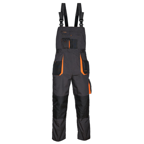 Arbeitskleidung-Classic-Latzhose-schwarz-orange-front-artmas