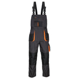 Arbeitskleidung-Classic-Latzhose-schwarz-orange-front-artmas