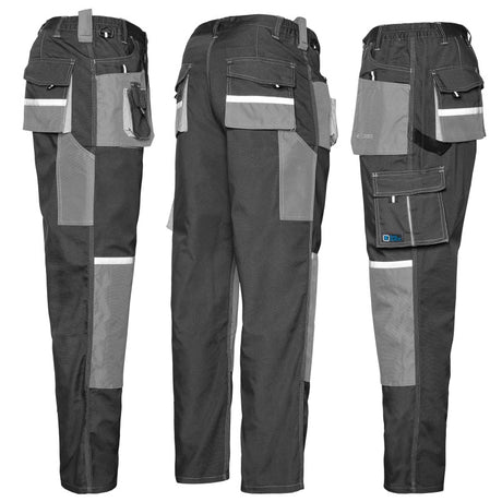 Arbeitskleidung-Euroclassic-Arbeitshose-grau-schwarz-reflex-overview1