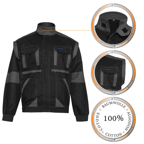 Arbeitskleidung-ProCotton-Arbeitsjacke-Baumwolle-schwarz-grau