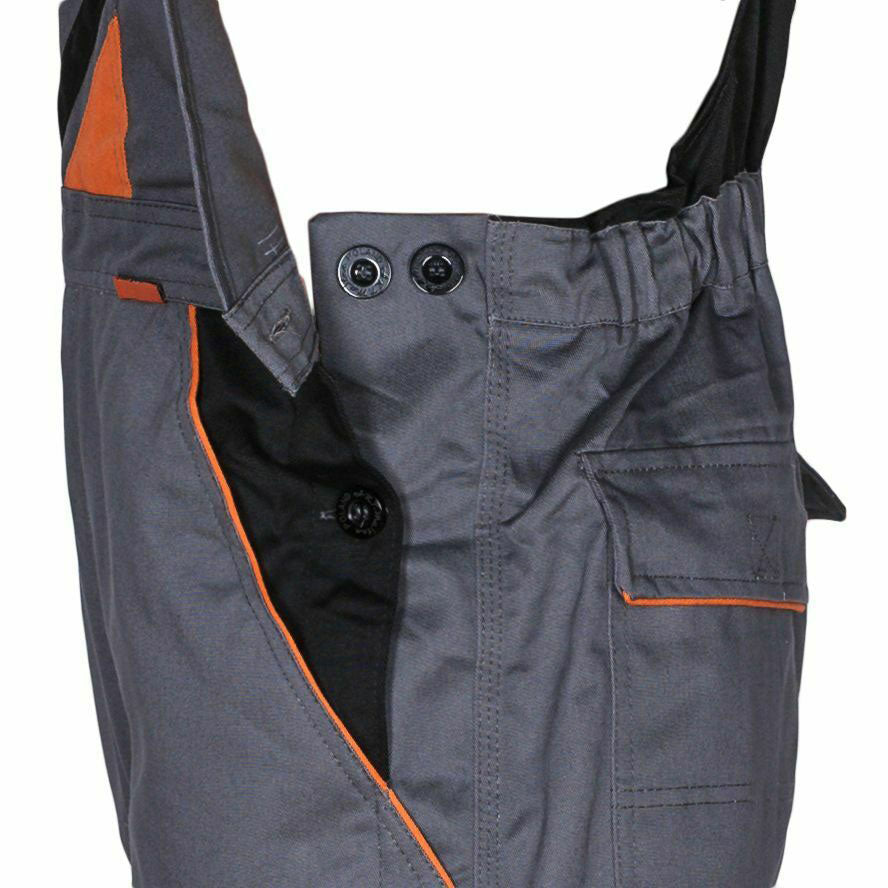 Arbeitskleidung-Professional-Latzhose-grau-schwarz-orange-details-3-artmas