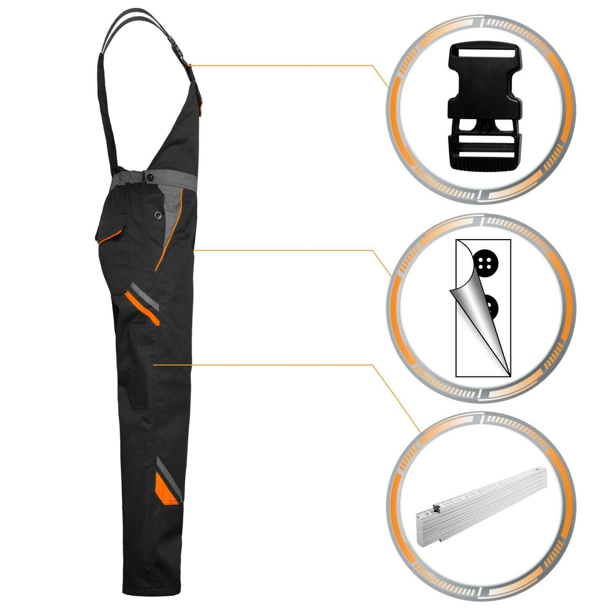 Arbeitskleidung-Professional-Latzhose-schwarz-orange-details-artmas