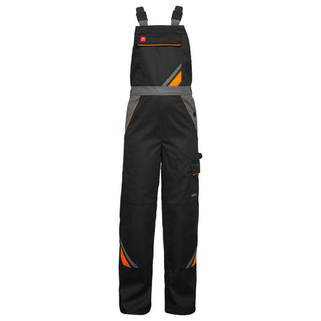 Arbeitskleidung-Professional-Latzhose-schwarz-orange-front-artmas