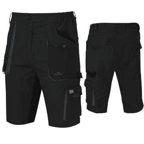 Arbeitsshorts_Slimfit_Shorts_Classic_Stretch_schwarz_set