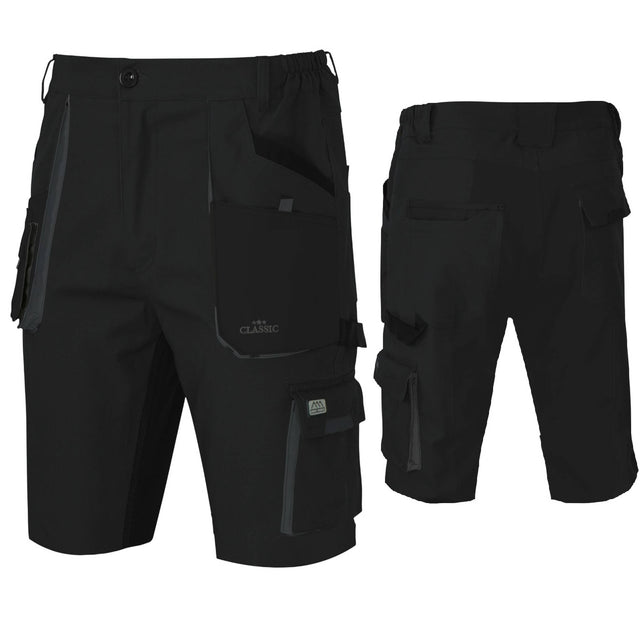 Arbeitsshorts_Slimfit_Shorts_Classic_Stretch_schwarz_set
