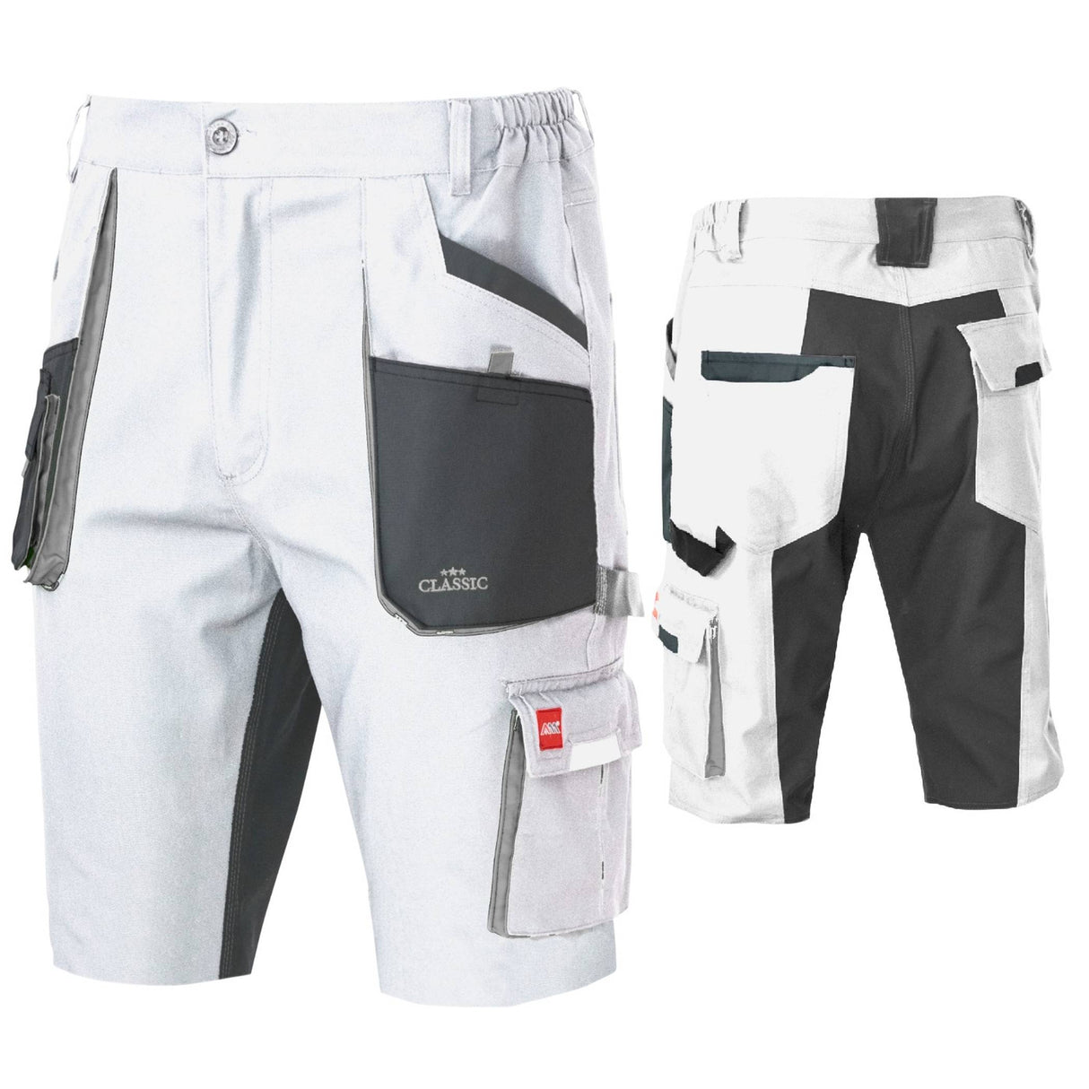 Arbeitsshorts Stretch Arbeitshose CLASSIC Berufsbekleidung Shorts SLIM Weiß