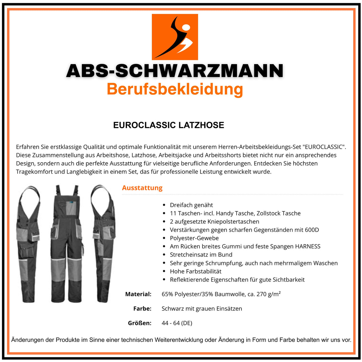 Beschreibungen_Euroclassic_Latzhose