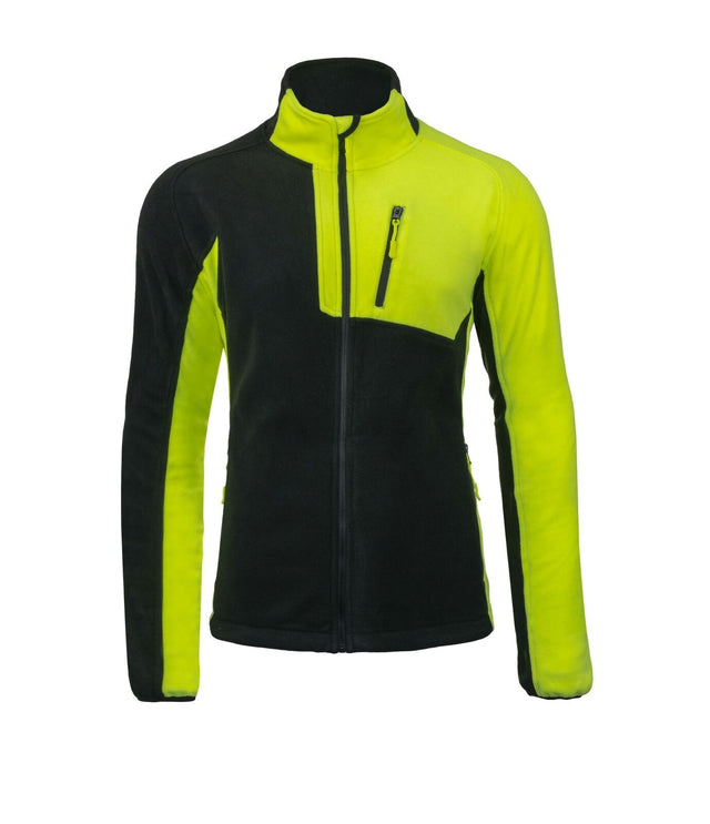 Fleecejacke-Arbeitsjacke-Arbeitspullover-Freizeitjacke-Fleece-Jacke-gelb-front-artmas