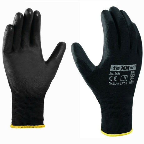 Montagehandschuhe-Arbeitshandschuhe-Handschuhe-Mechanikerhandschuhe-PU-Nylon-schwarz-overview-big