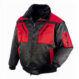 Pilotenarbeitsjacke-Arbeitsjacke-Jacke-Sportlich-schwarz-rot-texxor