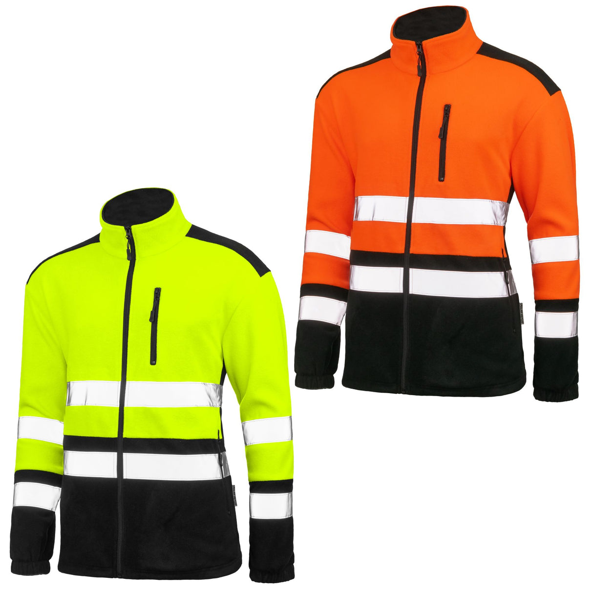Fleecejacke-Arbeitsjacke-Arbeitspullover-Freizeitjacke-Fleece-Jacke-orange-gelb-Refus
