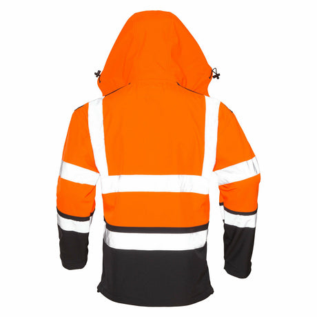 Warnschutzjacke-Arbeitsjacke-Warnjacke-Softshell-orange-Kapuze-back-artmas