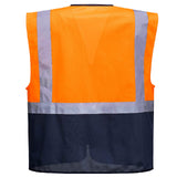 Warnweste-Weste-Warnschutzweste-Netzweste-orange-marine-back-portwest