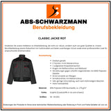 Beschreibung-Classic Jacke rot